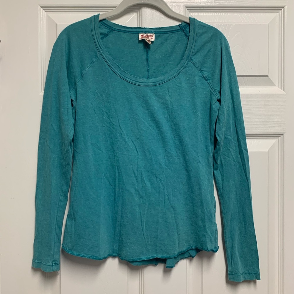 Blue Distressed Long Sleeve Shirt